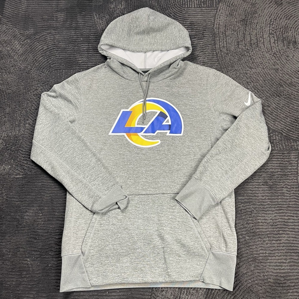 Nike Dri-Fit LA Rams‎ Hoodie Men's Medium Gray NFL Pullover Sweatshirt Fleece